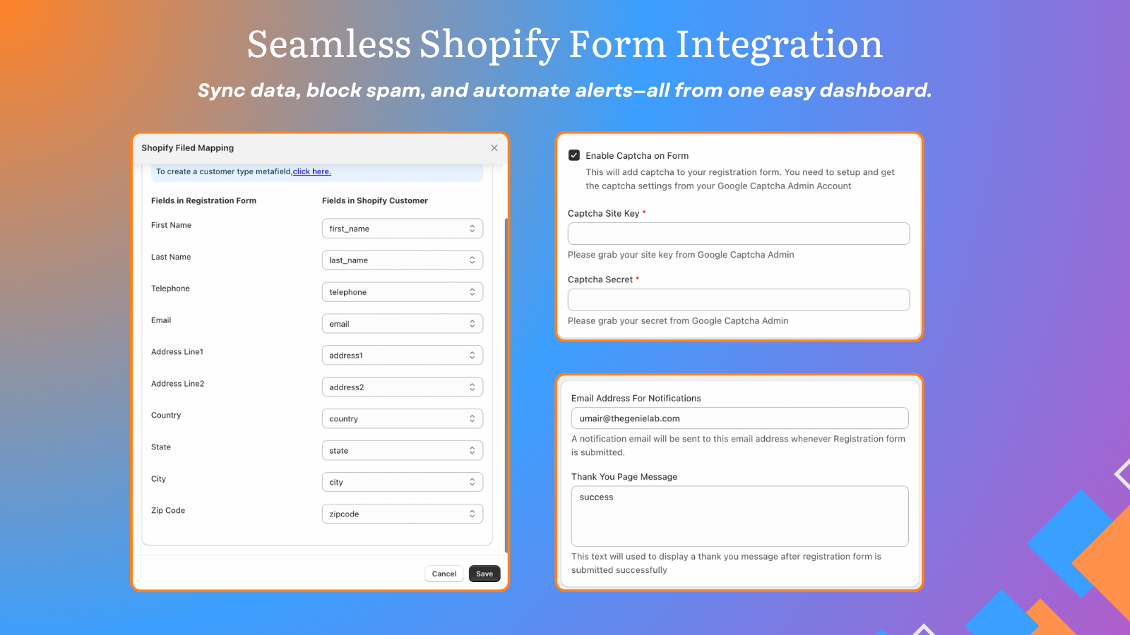 Customize form fields