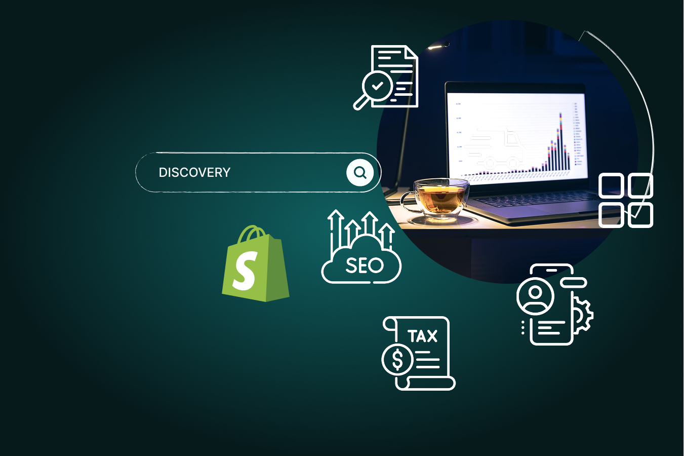 Discovery &amp; scope: Audit your catalog, content, taxes, shipping, apps, custom code, and SEO.